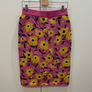Kate Spade Pink and Yellow Floral Pencil Skirt